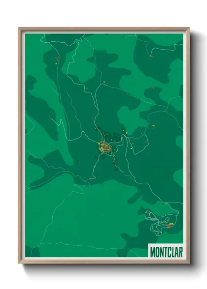 Une affiche de carte sur Montclar
