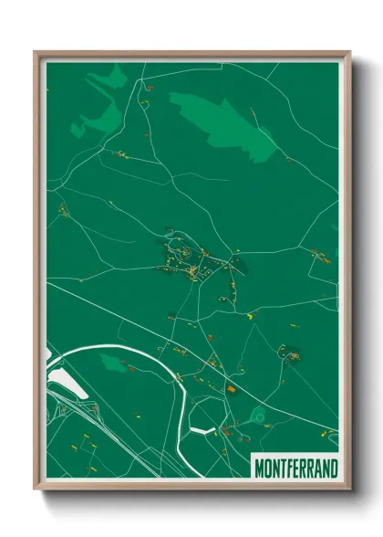 Une affiche de carte sur Montferrand