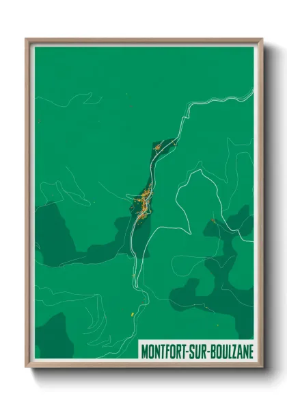 Une affiche de carte sur Montfort-sur-Boulzane