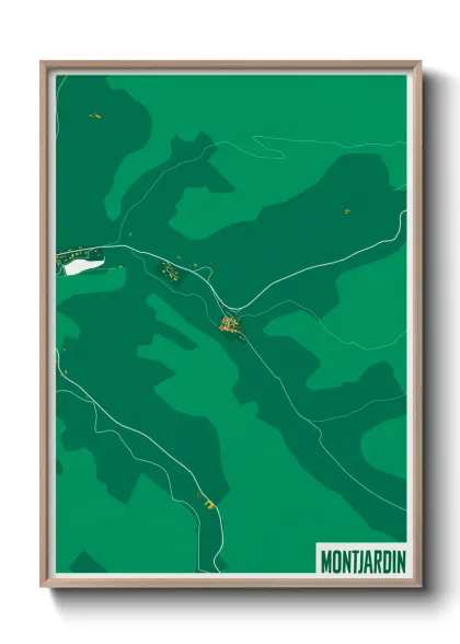 Une affiche de carte sur Montjardin