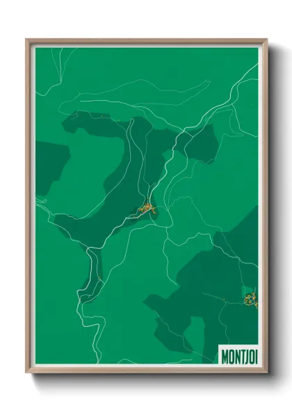 Une affiche de carte sur Montjoi