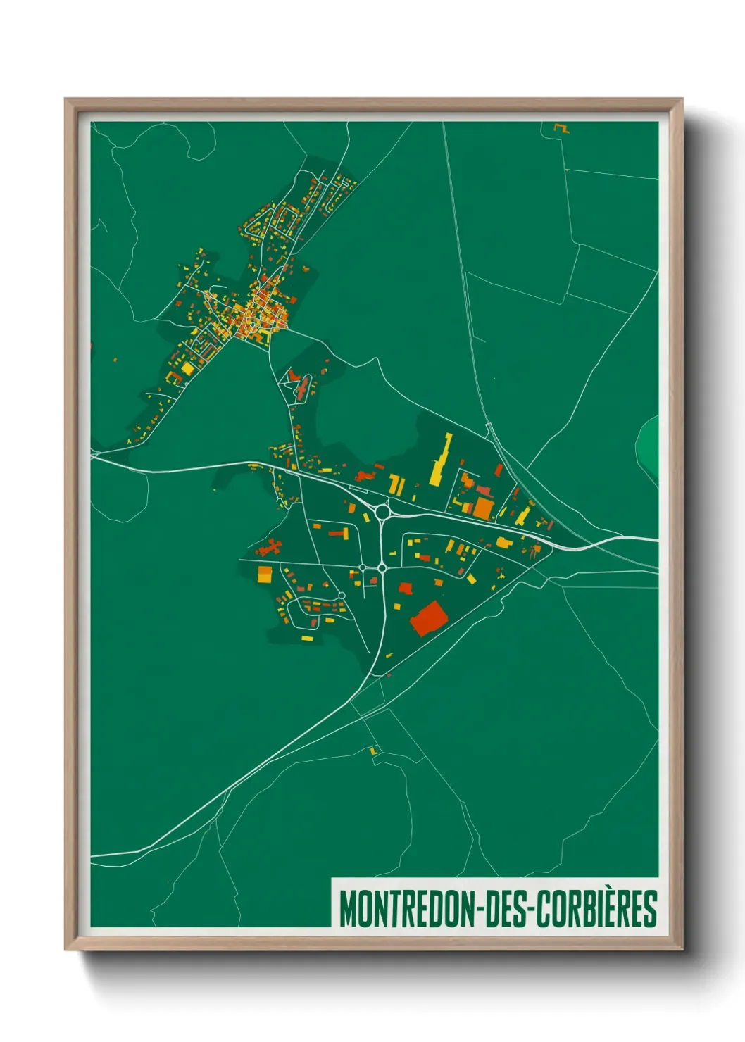 Un poster carte Montredon-des-Corbières