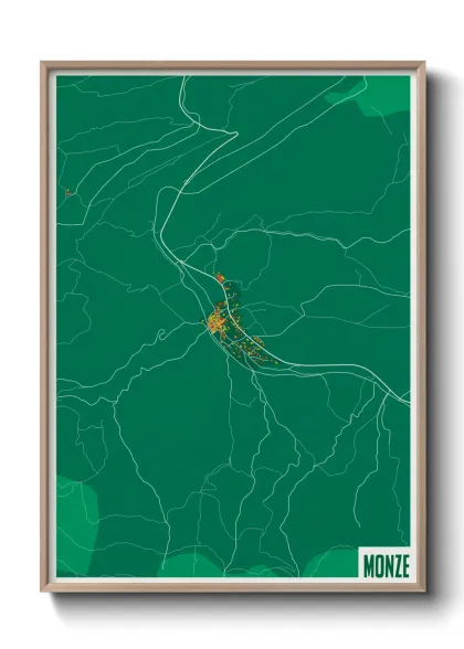 Une affiche de carte sur Monze
