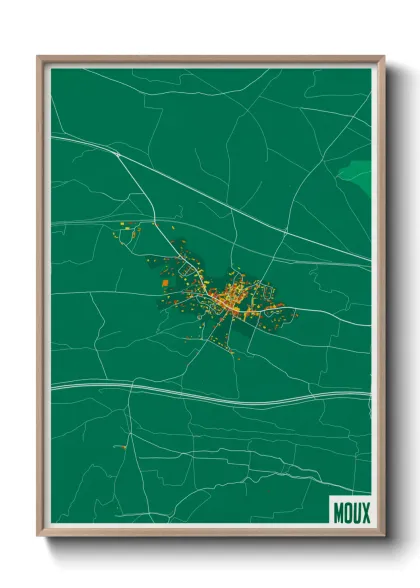 Une affiche de carte sur Moux