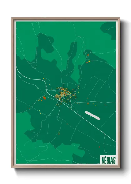 Une affiche de carte sur Nébias