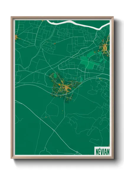 Une affiche de carte sur Névian