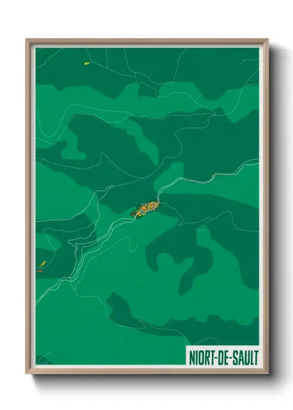 Une affiche de carte sur Niort-de-Sault