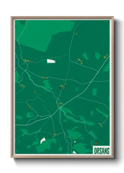 Une affiche de carte sur Orsans