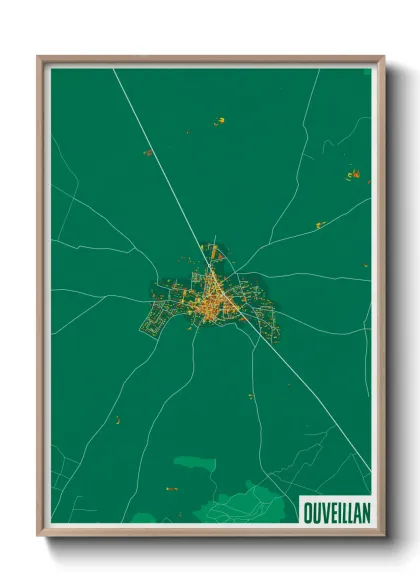 Une affiche de carte sur Ouveillan