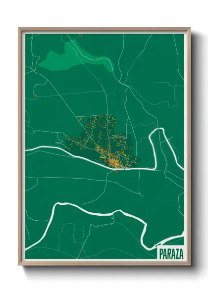 Une affiche de carte sur Paraza