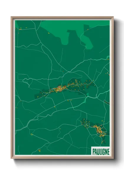 Une affiche de carte sur Pauligne
