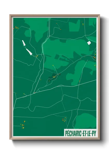 Une affiche de carte sur Pécharic-et-le-Py