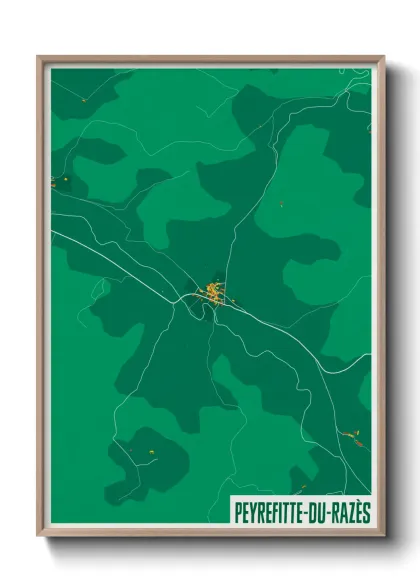 Une affiche de carte sur Peyrefitte-du-Razès