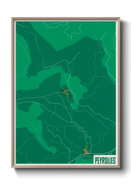 Une affiche de carte sur Peyrolles