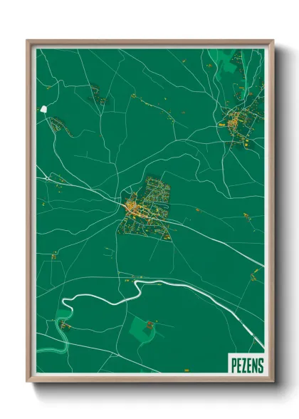 Une affiche de carte sur Pezens