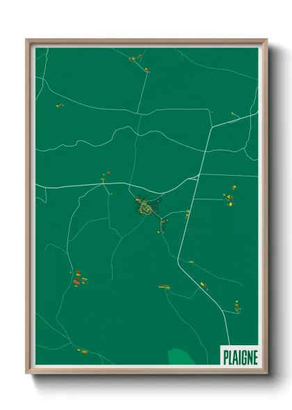 Une affiche de carte sur Plaigne