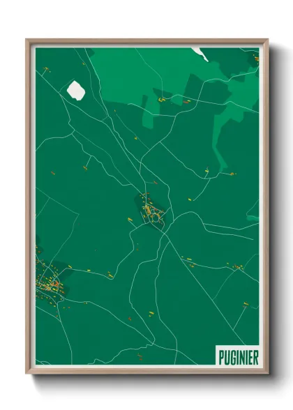 Une affiche de carte sur Puginier