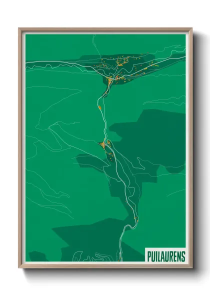 Une affiche de carte sur Puilaurens