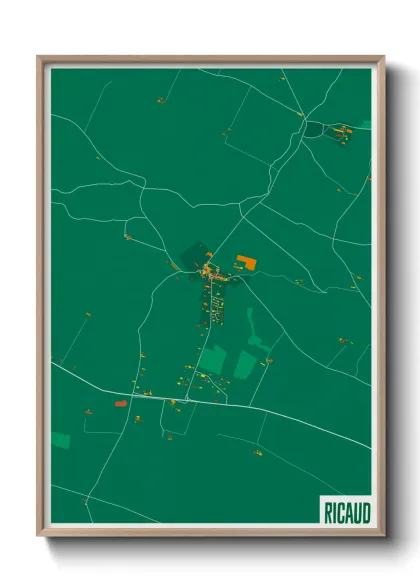 Une affiche de carte sur Ricaud
