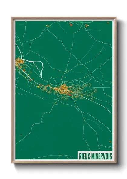 Une affiche de carte sur Rieux-Minervois