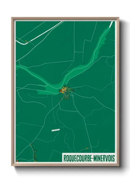 Une affiche de carte sur Roquecourbe-Minervois