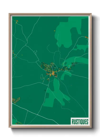 Une affiche de carte sur Rustiques