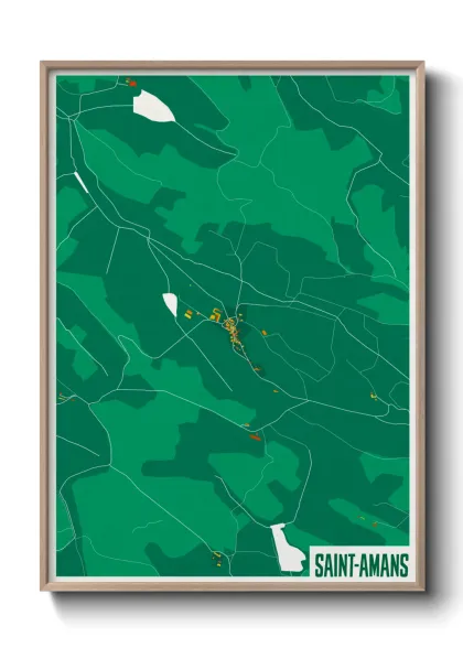 Une affiche de carte sur Saint-Amans