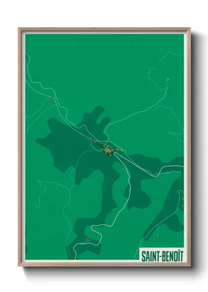 Une affiche de carte sur Saint-Benoît