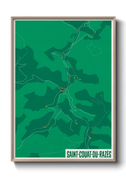 Une affiche de carte sur Saint-Couat-du-Razès