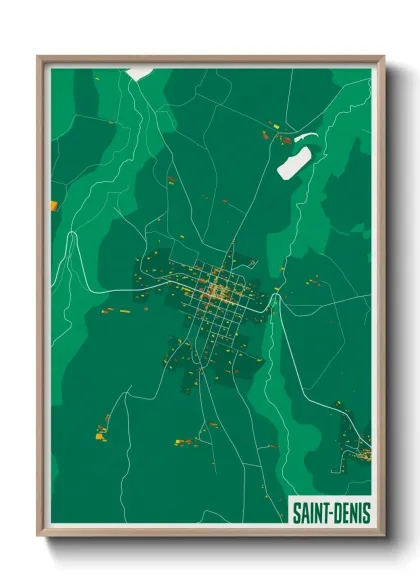 Une affiche de carte sur Saint-Denis