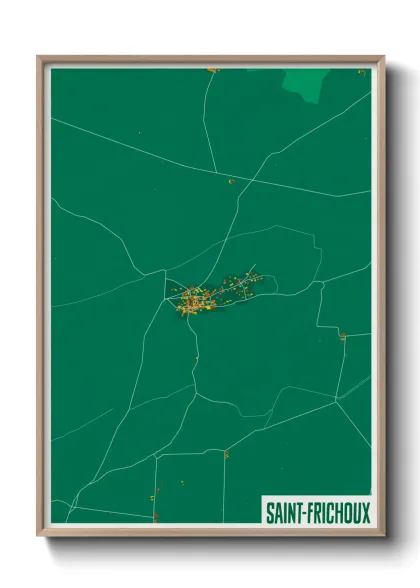 Une affiche de carte sur Saint-Frichoux