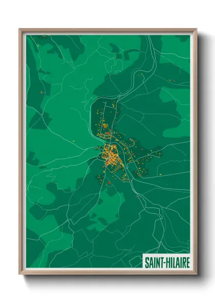 Une affiche de carte sur Saint-Hilaire