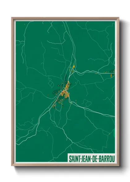 Une affiche de carte sur Saint-Jean-de-Barrou