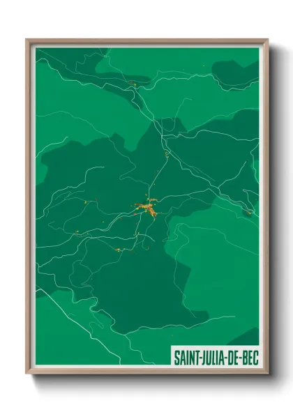 Une affiche de carte sur Saint-Julia-de-Bec