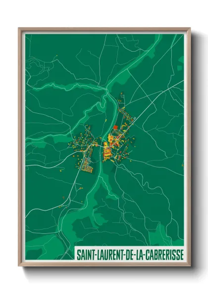 Une affiche de carte sur Saint-Laurent-de-la-Cabrerisse