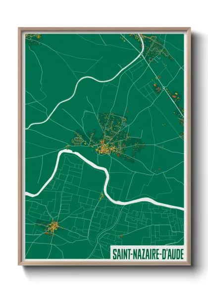 Une affiche de carte sur Saint-Nazaire-d'Aude
