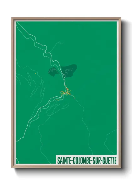 Une affiche de carte sur Sainte-Colombe-sur-Guette