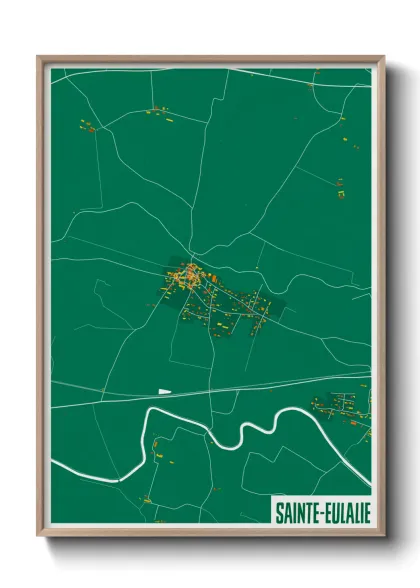 Une affiche de carte sur Sainte-Eulalie