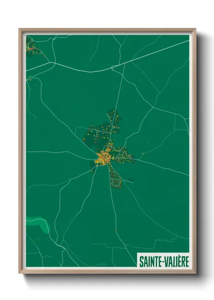 Une affiche de carte sur Sainte-Valière