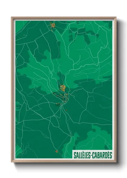 Une affiche de carte sur Sallèles-Cabardès