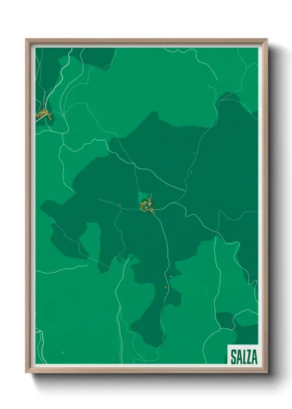 Une affiche de carte sur Salza