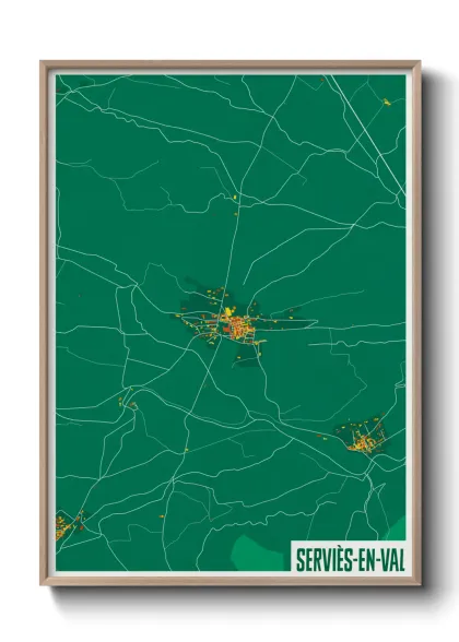 Une affiche de carte sur Serviès-en-Val