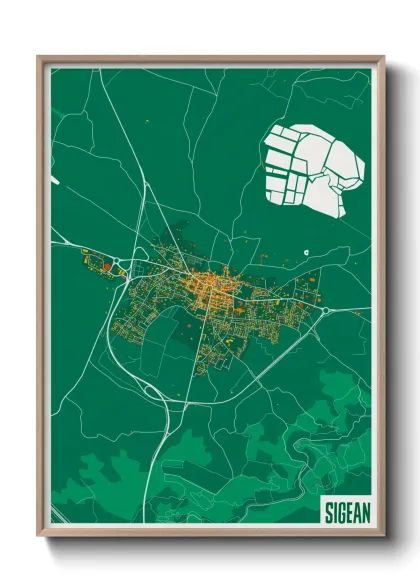 Une affiche de carte sur Sigean