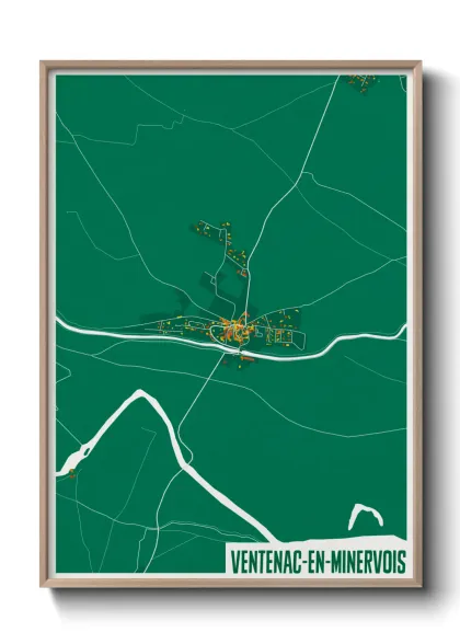Une affiche de carte sur Ventenac-en-Minervois