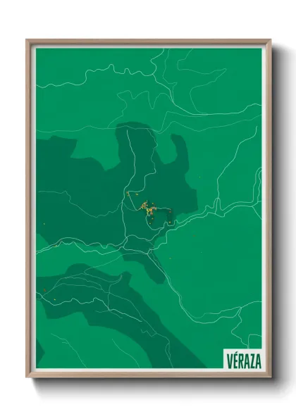 Une affiche de carte sur Véraza