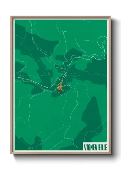Une affiche de carte sur Vignevieille