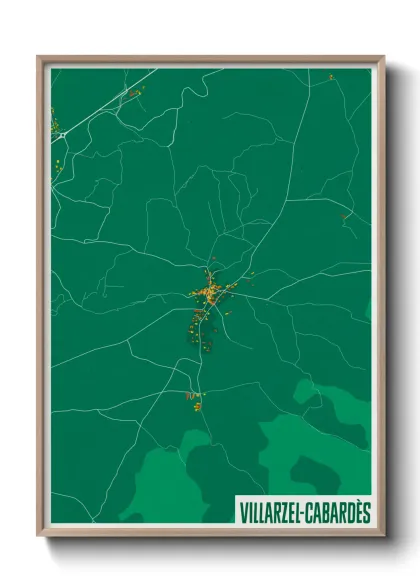 Une affiche de carte sur Villarzel-Cabardès