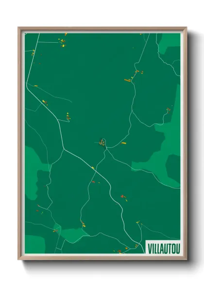 Une affiche de carte sur Villautou