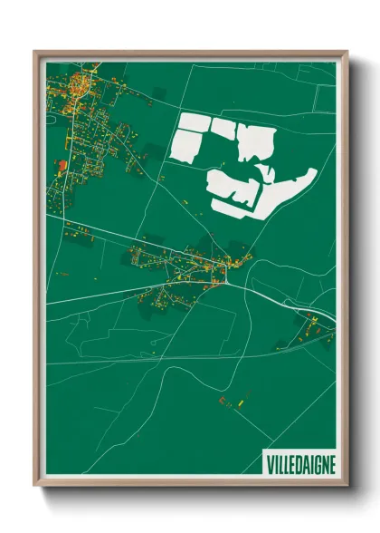 Une affiche de carte sur Villedaigne