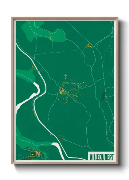 Une affiche de carte sur Villedubert